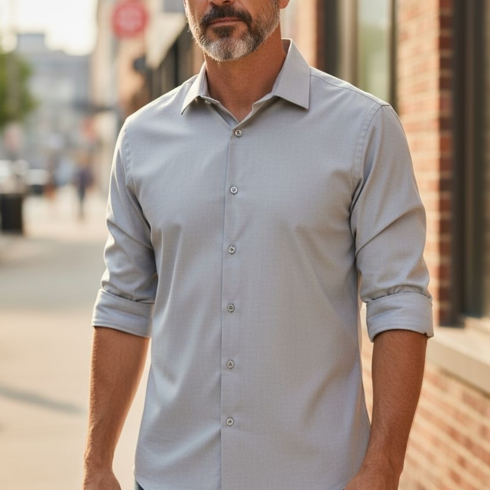 Daniel Ellissa Men's Classic Gray Shirt Slim Fit